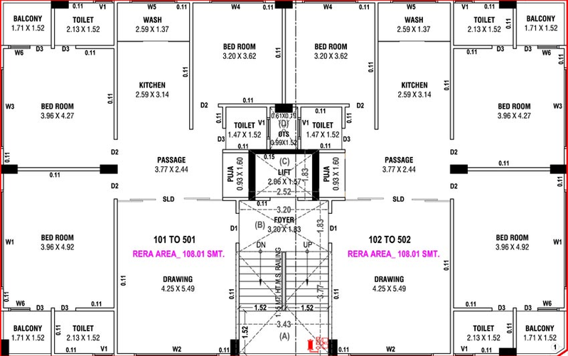 Floor Plan of Vardhman Blossom Kalindi in Gulbai Tekra, Ahmedabad - Image 106678