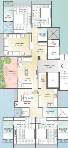 4 BHK Flat in Aaryavart Skies in Ambawadi, Ahmedabad - Image 712295
