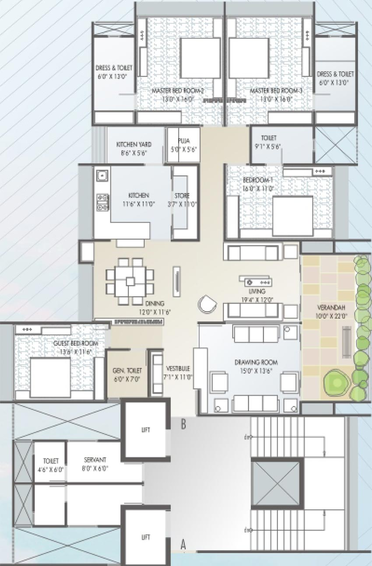 Floor Plan of Aaryavart Skies in Ambawadi, Ahmedabad - Image 106991