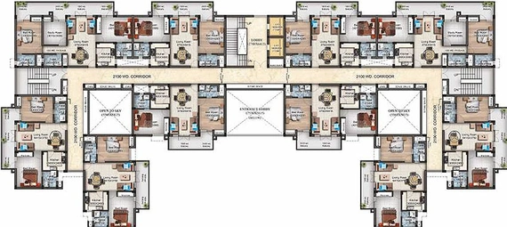 Floor Plan of Omega Sun City in Faizabad Road, Lucknow - Image 177816