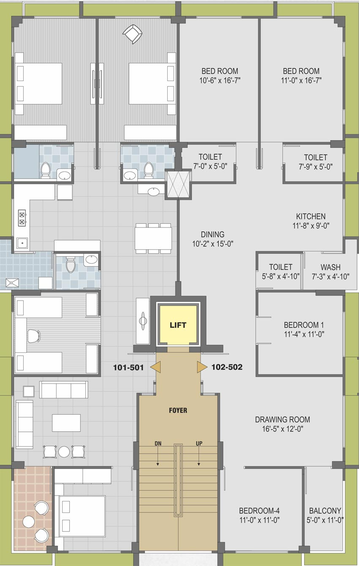 Floor Plan of Aashka Sun Aashka 2 in Ambawadi, Ahmedabad - Image 107026