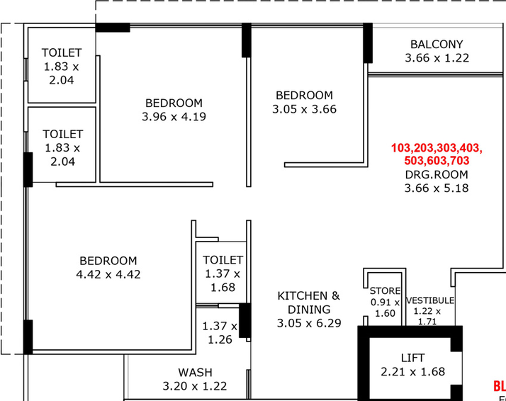 3 BHK Flat in Ashray Shikhar Parisar in Kudasan, Gandhinagar - Image 712280