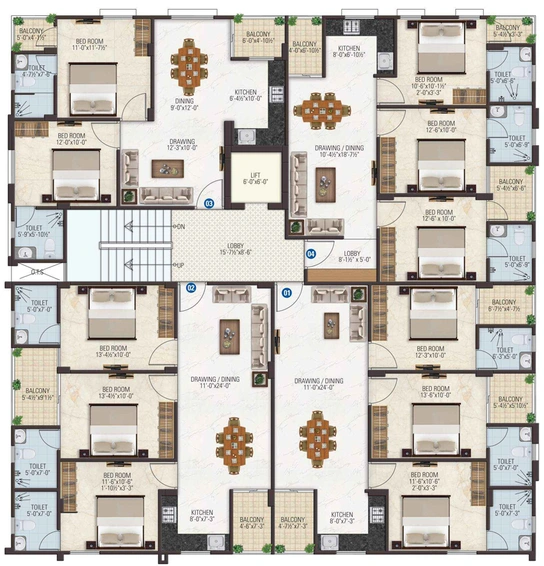 Floor Plan of ABD Pristine in Vaishali Nagar, Jaipur - Image 146871