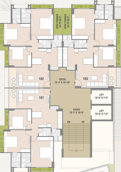 Floor Plan of Aaryan Anmol in Shilaj, Ahmedabad - Image 123340