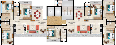 Floor Plan of Fortune Avirahi in Borivali West, Mumbai - Image 28197