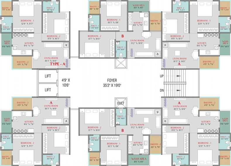 Floor Plan of Avadh Lake View in Nikol, Ahmedabad - Image 107139