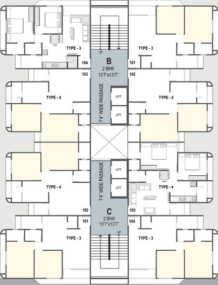 Floor Plan of Dharm Skylink in Vatva, Ahmedabad - Image 107148