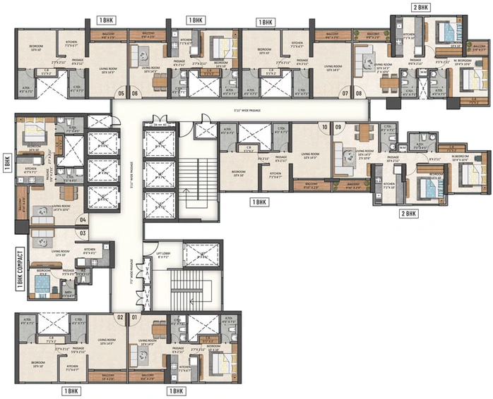 Floor Plan of Ashar Pulse in Thane West, Thane - Image 122248
