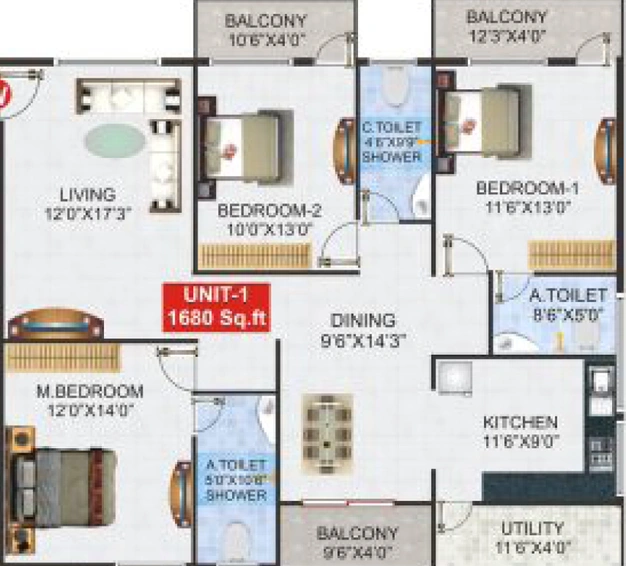 3 BHK Flat in Greenaly Signature in Hulimavu, Bangalore - Image 718046