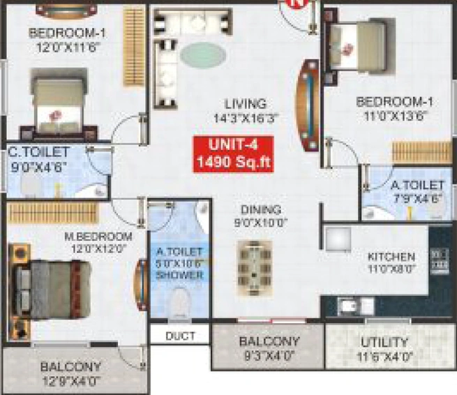 3 BHK Flat in Greenaly Signature in Hulimavu, Bangalore - Image 718044
