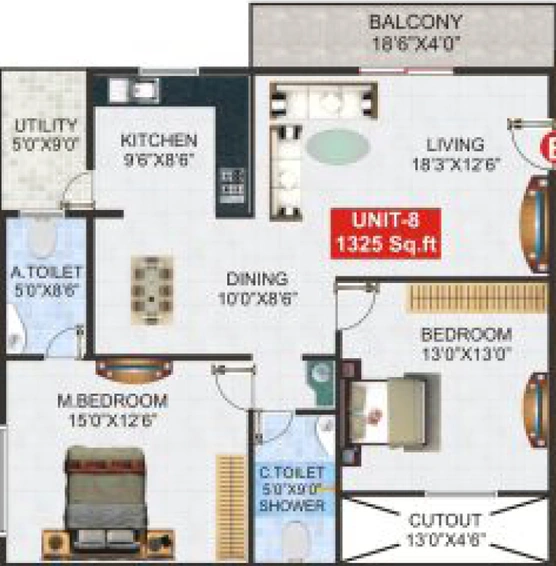 2 BHK Flat in Greenaly Signature in Hulimavu, Bangalore - Image 718043