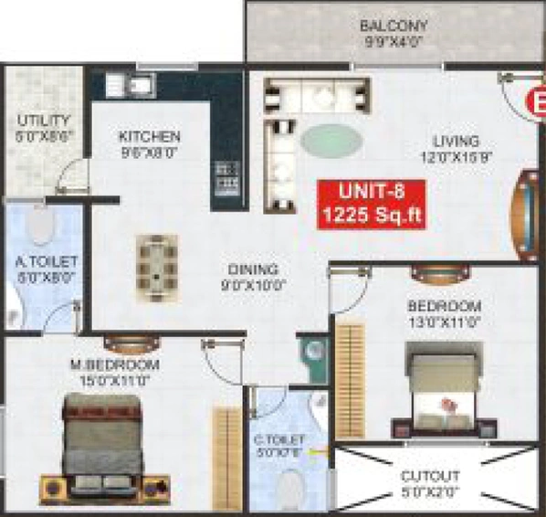 2 BHK Flat in Greenaly Signature in Hulimavu, Bangalore - Image 718042