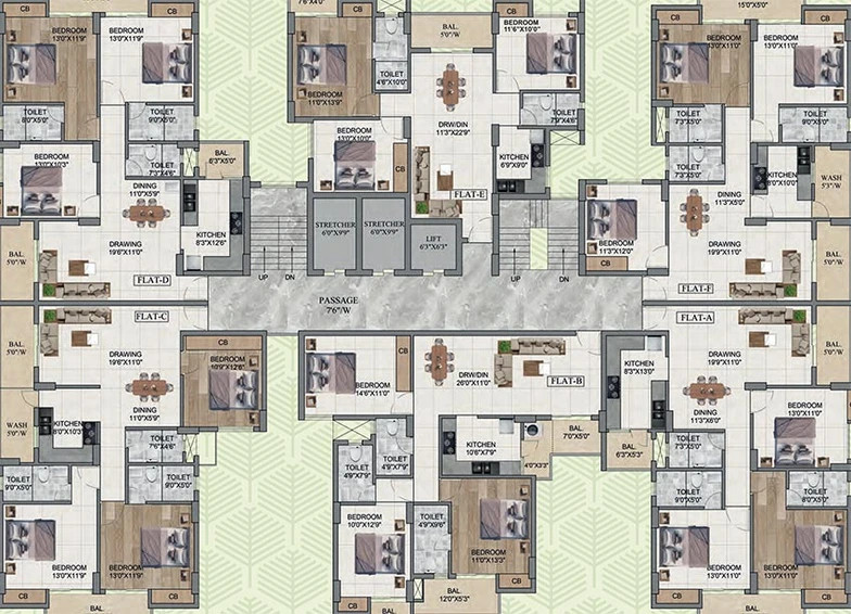 Floor Plan of NK Palm Vista Forest in Pundag, Ranchi - Image 177235