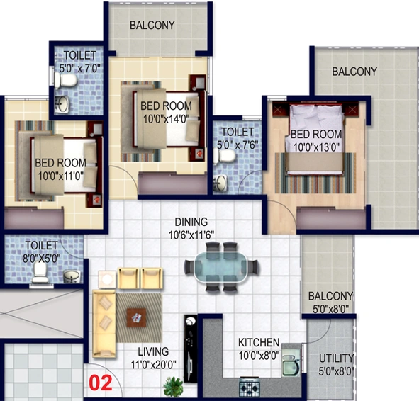 3 BHK Flat in Isha Misty Green in Whitefield, Bangalore - Image 718098