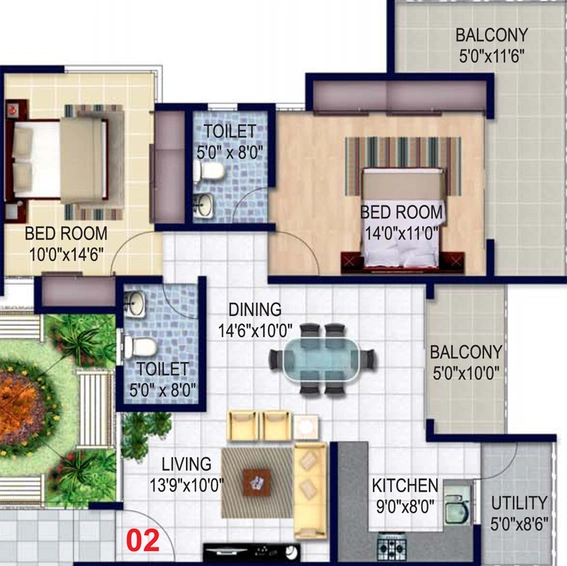 3 BHK Flat in Isha Misty Green in Whitefield, Bangalore - Image 718095