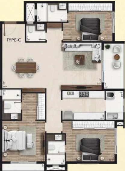 3 BHK Flat in Legacy Belicia in Basavanagudi, Bangalore - Image 713947