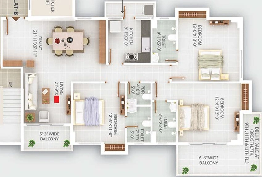 3 BHK Flat in Ganpati Solitaire in Bariatu, Ranchi - Image 819171