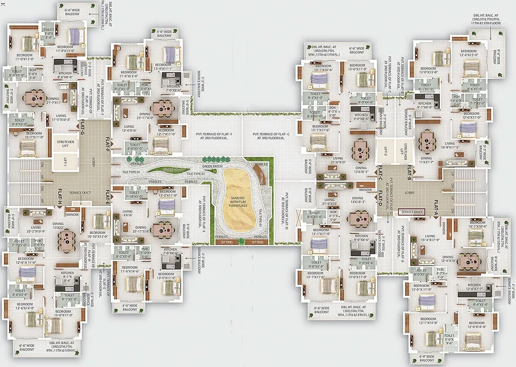 Floor Plan of Ganpati Solitaire in Bariatu, Ranchi - Image 178121
