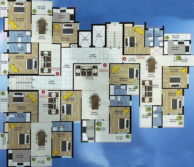 Floor Plan of Shri Sai Nath Residency in Pundag, Ranchi - Image 178142