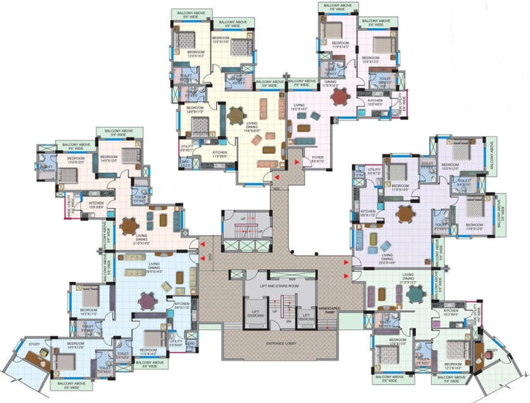 Floor Plan of HM World City in JP Nagar, Bangalore - Image 107852