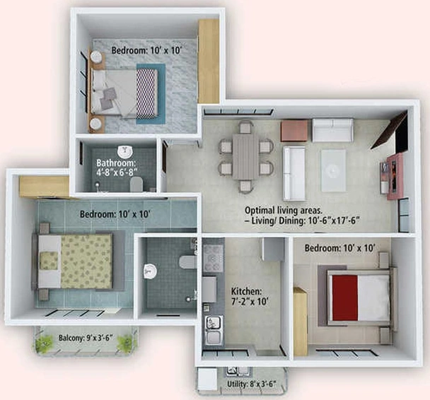 3 BHK Flat in Aswani Aaeesha in Electronic City, Bangalore - Image 718242