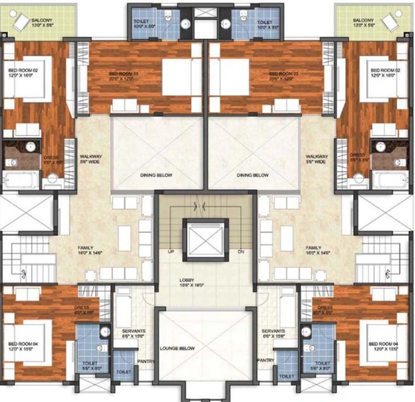 Floor Plan of Prestige Garden Bay in Yelahanka, Bangalore - Image 107394