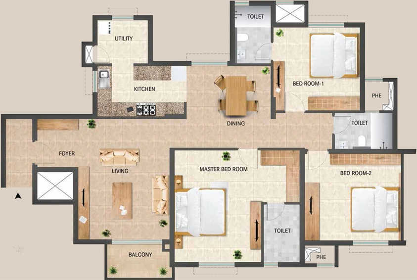 3 BHK Flat in Century Breeze in Jakkur, Bangalore - Image 714969