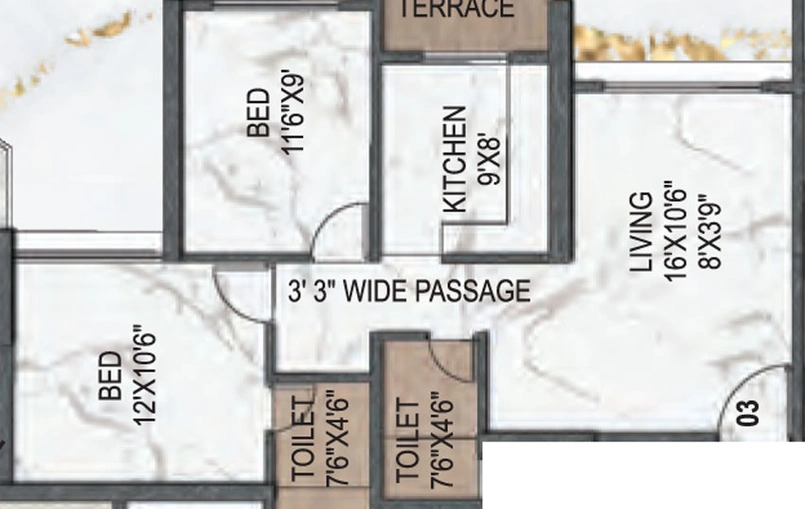 2 BHK Flat in Paradise Sai Symphony in Kharghar, Navi Mumbai - Image 679527
