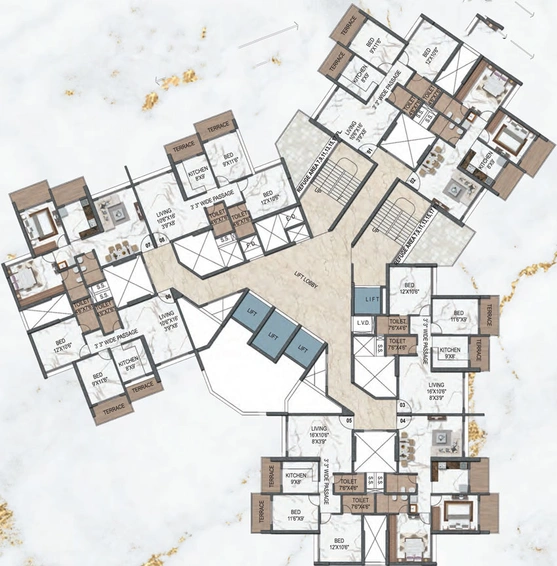 Floor Plan of Paradise Sai Symphony in Kharghar, Navi Mumbai - Image 98100