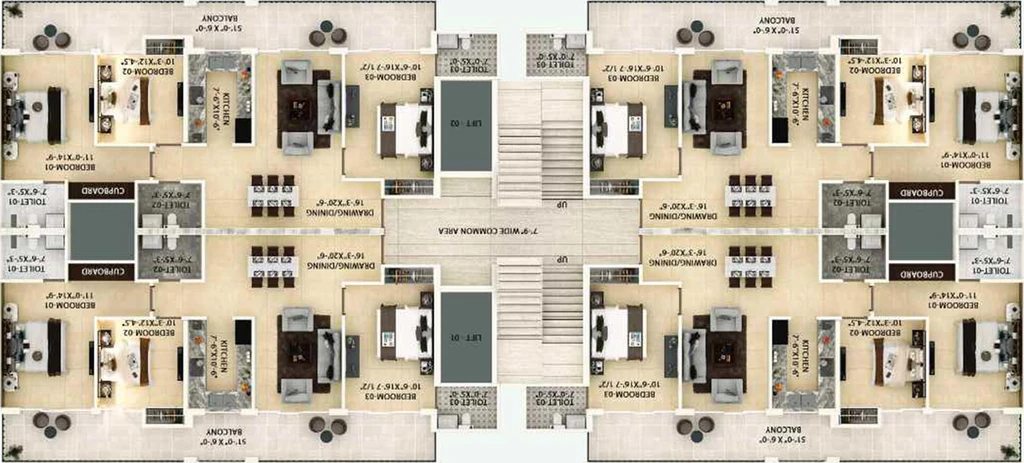 Floor Plan of Kritagya Suman Marvelous in Zirakpur, Chandigarh - Image 170212