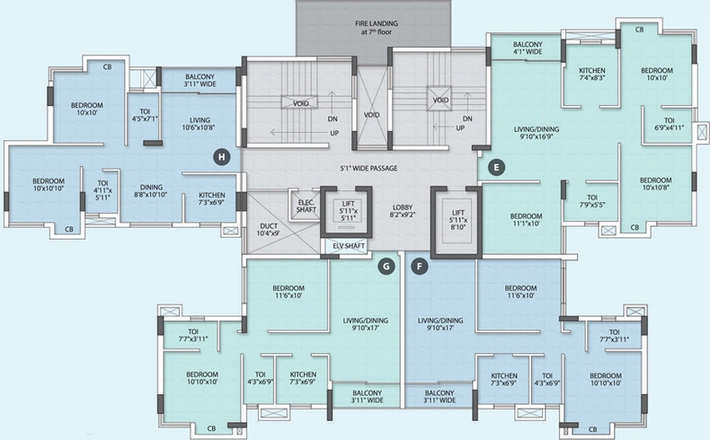 Floor Plan of Rishi Ventoso in Madhyamgram, Kolkata - Image 156881