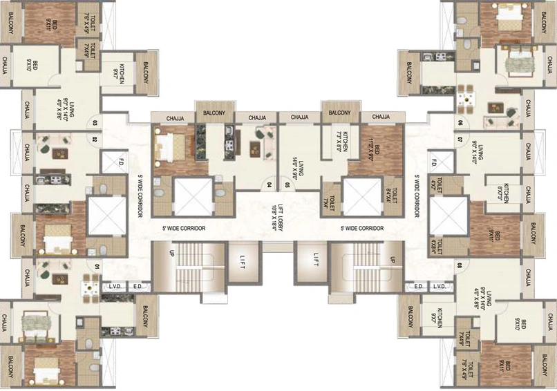 Floor Plan of Paradise Sai icon in Kharghar, Navi Mumbai - Image 98086