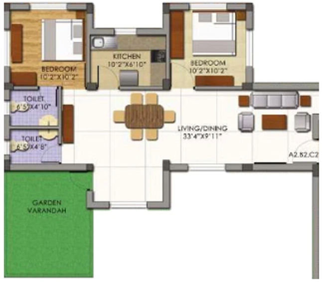 2 BHK Flat in Mounthill Essence in Rajarhat, Kolkata - Image 810706