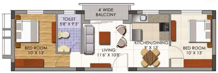 2 BHK Flat in Mounthill Essence in Rajarhat, Kolkata - Image 810704