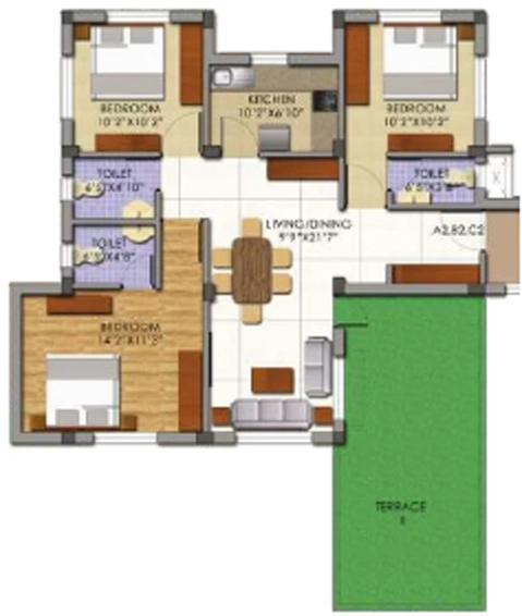 3 BHK Flat in Mounthill Essence in Rajarhat, Kolkata - Image 810708