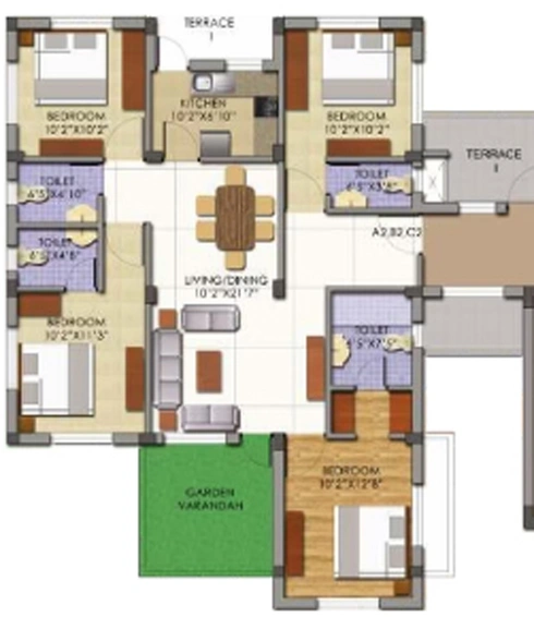 4 BHK Flat in Mounthill Essence in Rajarhat, Kolkata - Image 810709