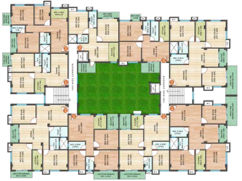 Floor Plan of Realtech Rajvansh in Rajarhat, Kolkata - Image 156852