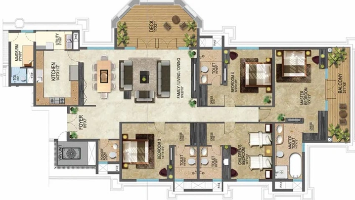 4 BHK Flat in Prestige Leela Residences in Thanisandra, Bangalore - Image 718927