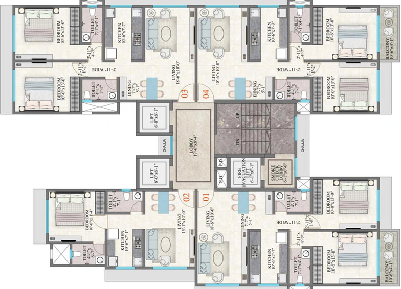 Floor Plan of Amar Om Vasudev in Borivali West, Mumbai - Image 28355