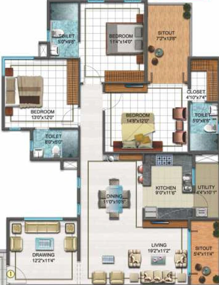 3 BHK Flat in DSR Sunrise Towers in Whitefield, Bangalore - Image 715739