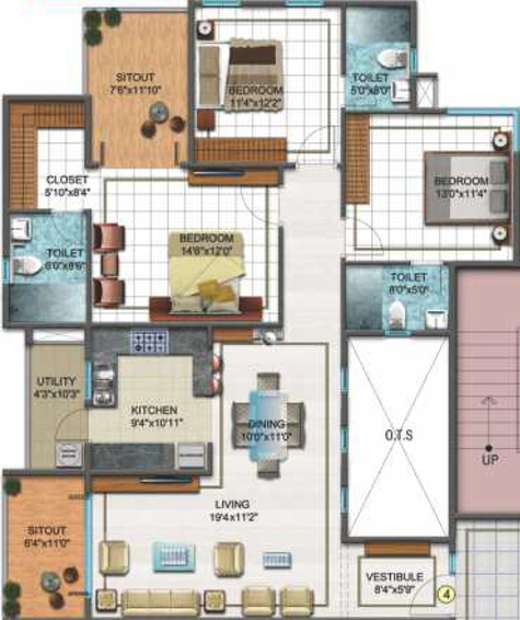 3 BHK Flat in DSR Sunrise Towers in Whitefield, Bangalore - Image 715738