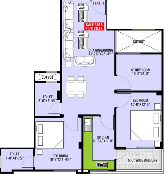 3 BHK Flat in Shri Ratnam Emerald in Ajmer Road, Jaipur - Image 823503