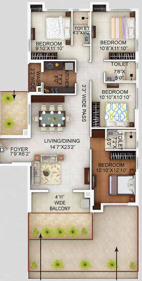 4 BHK Flat in Alcove Flora Fountain in Tangra, Kolkata - Image 811296