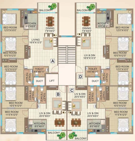 Floor Plan of GPS Meena Fortuna in New Town, Kolkata - Image 153803