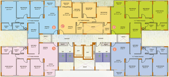 Floor Plan of Ideal Regency in Alipore, Kolkata - Image 166929