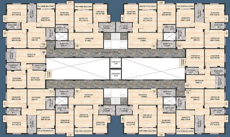 Floor Plan of Realtech Rajotto in Rajarhat, Kolkata - Image 156842