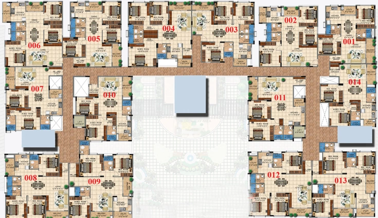 Floor Plan of Vedant Vihas in Hulimavu, Bangalore - Image 107576