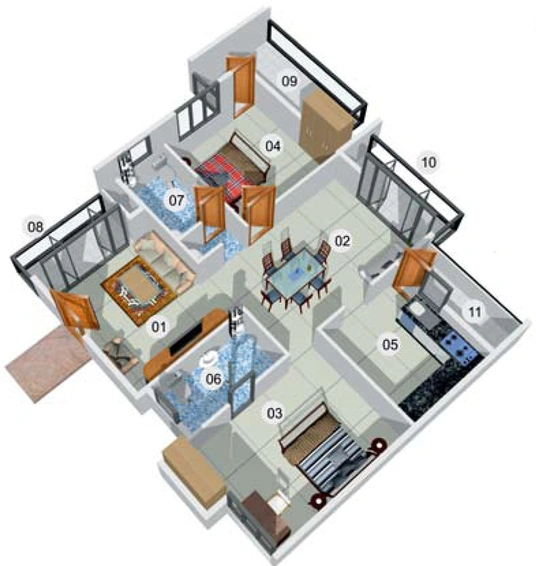 2 BHK Flat in Mahaveer Tranquil in Whitefield, Bangalore - Image 716244