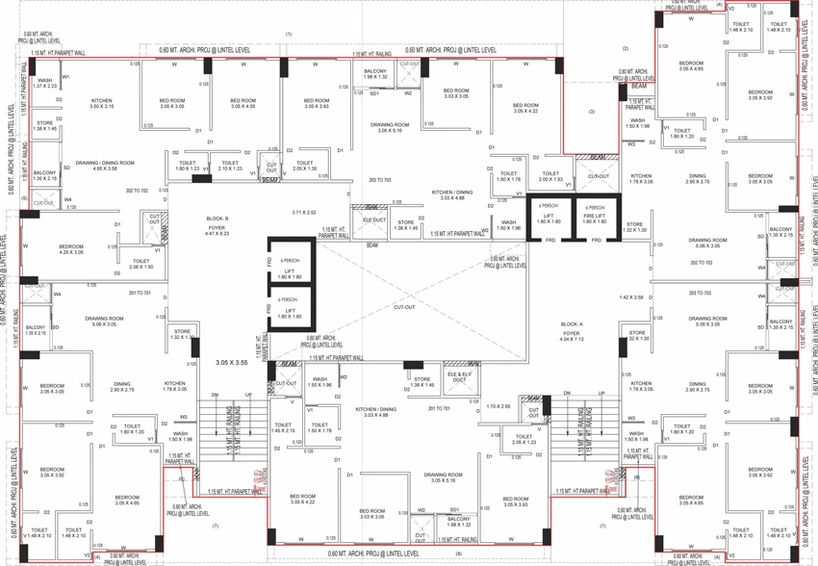 Floor Plan of Krishna Meera Bellevue in Raysan, Gandhinagar - Image 107763