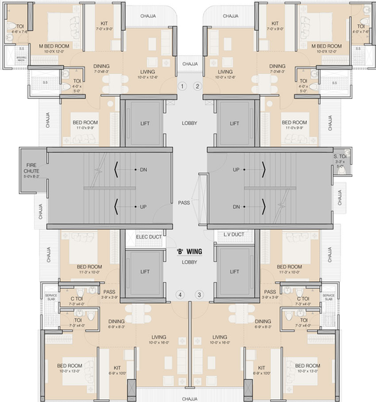 Floor Plan of Ruparel Sky Greens in Kandivali West, Mumbai - Image 28428